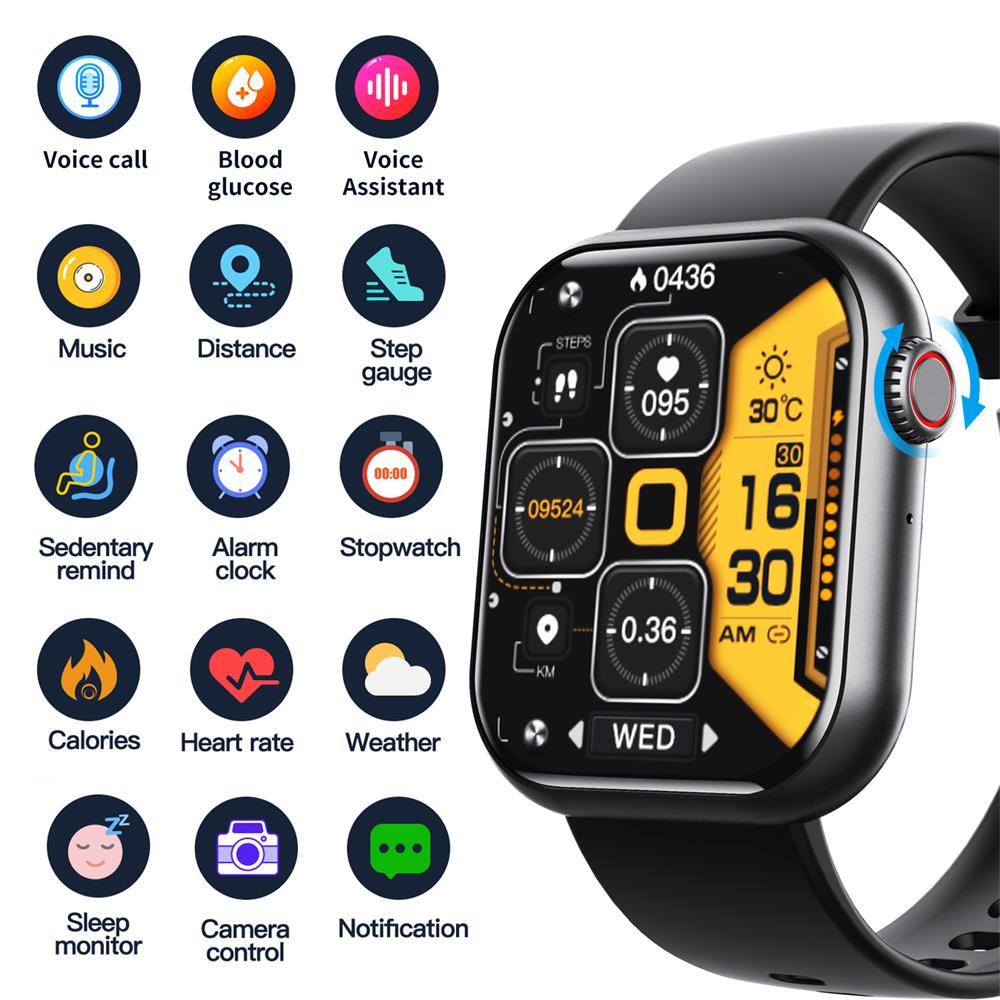 Davy | Smartwatch: BP, Blood O2, Glucose Monitor, Sleep Tracker