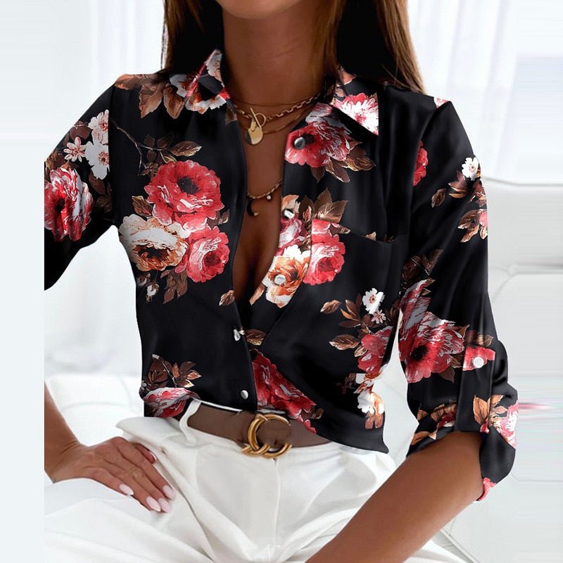 Women's Elegant Lapel Collar Blouse