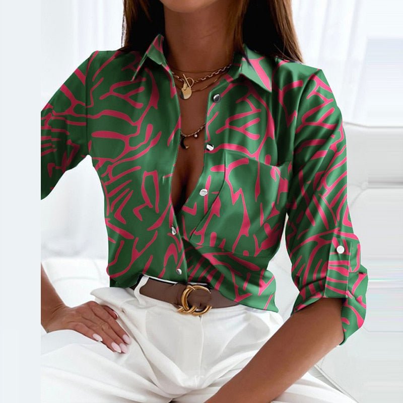 Women's Elegant Lapel Collar Blouse