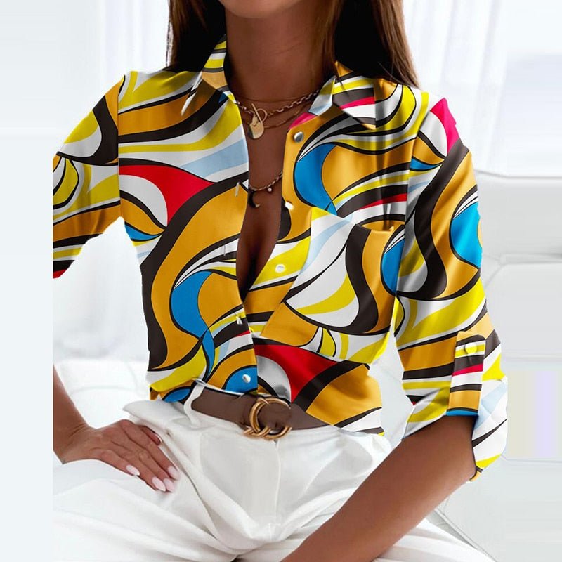 Women's Elegant Lapel Collar Blouse