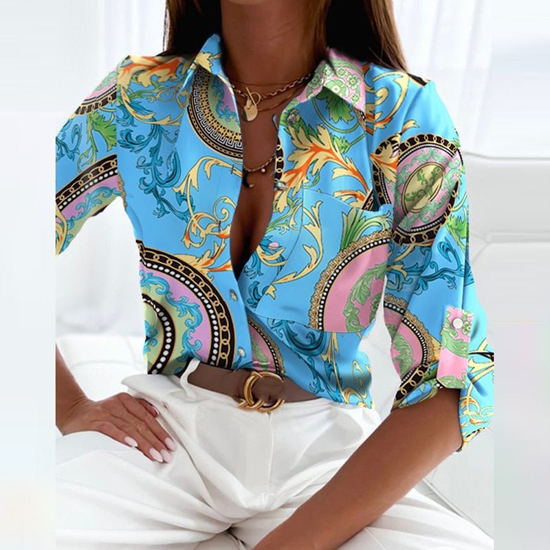 Women's Elegant Lapel Collar Blouse