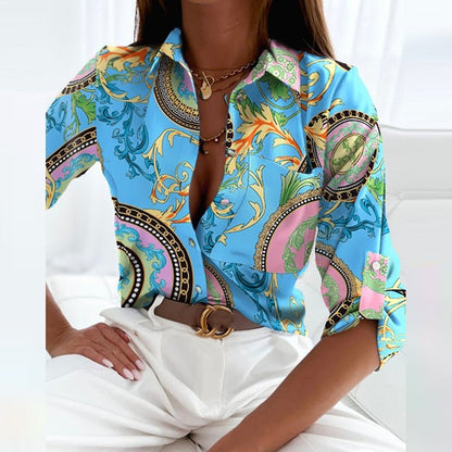 Women's Elegant Lapel Collar Blouse