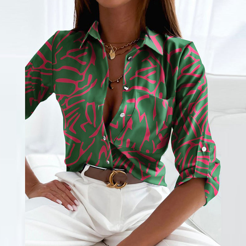 Women's Elegant Lapel Collar Blouse