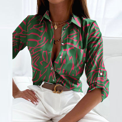 Women's Elegant Lapel Collar Blouse