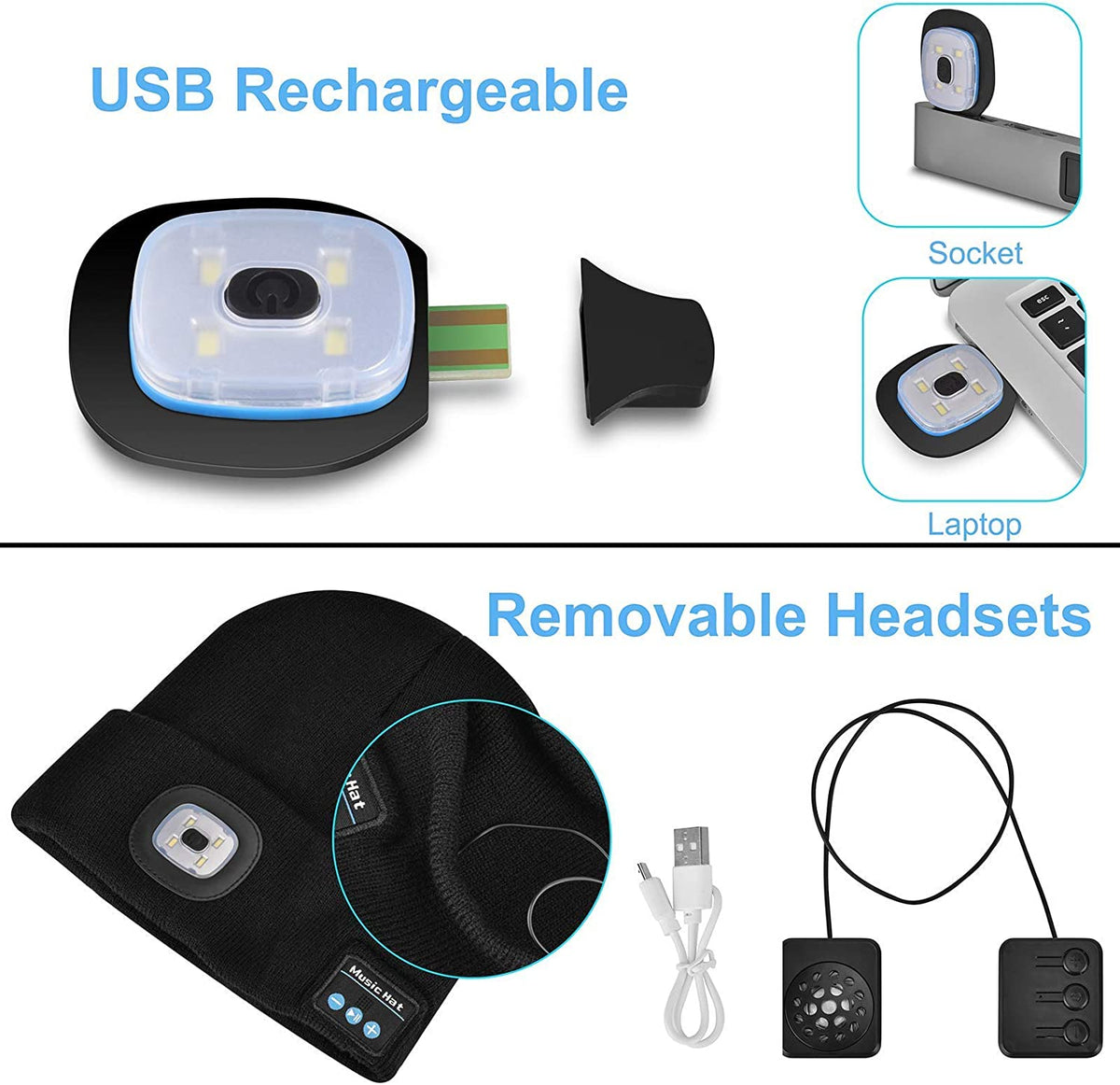 Davy | Bluetooth Beanie Hat Light Wireless Headphones