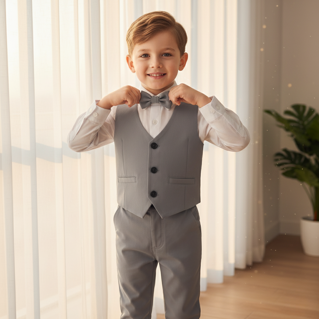 Davy | Boys' Formal Cotton Suit Set for Toddlers and Kids