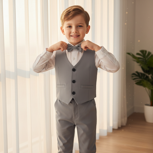 Davy | Boys' Formal Cotton Suit Set for Toddlers and Kids