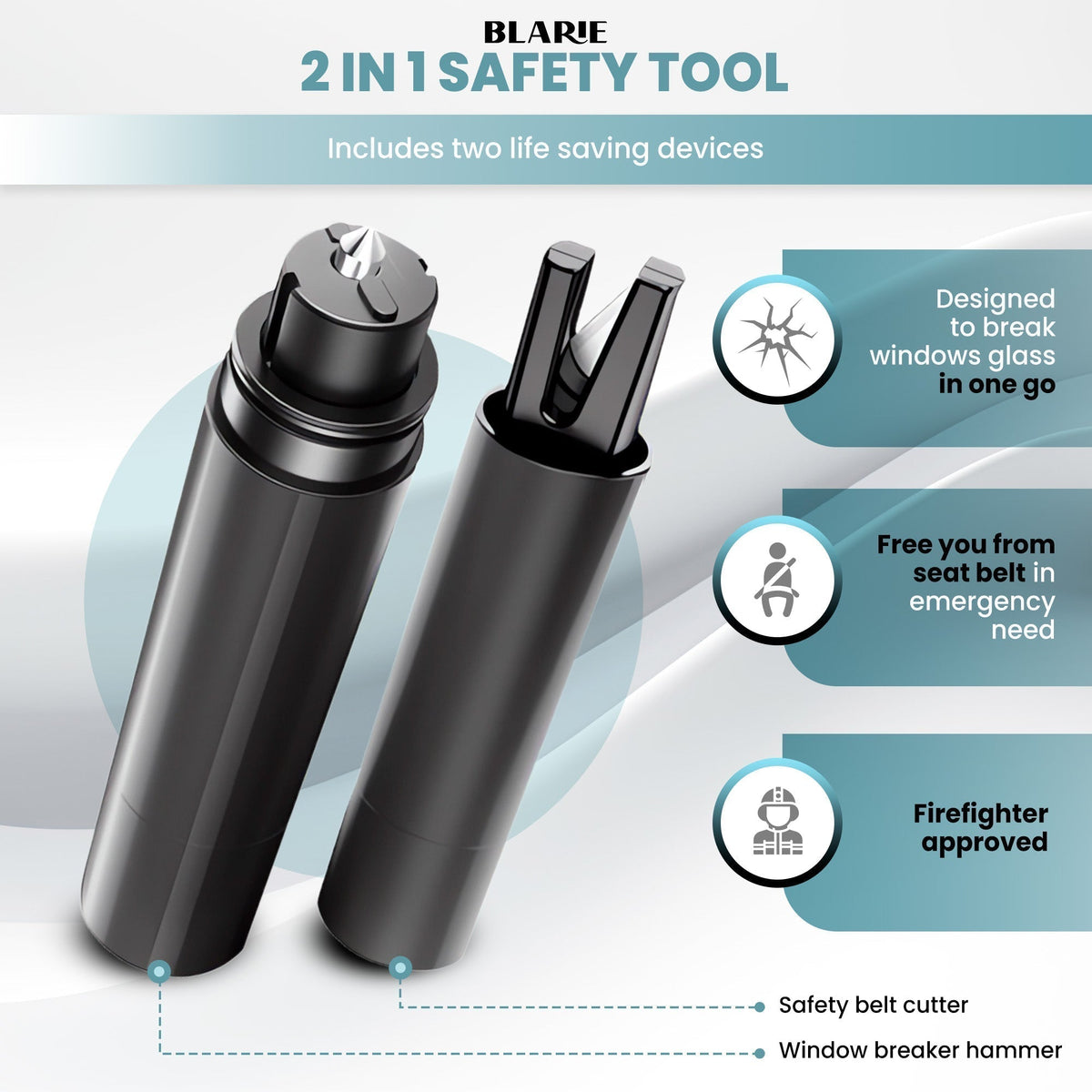 Davy | Car Escape Tool: Window Breaker & Seatbelt Cutter