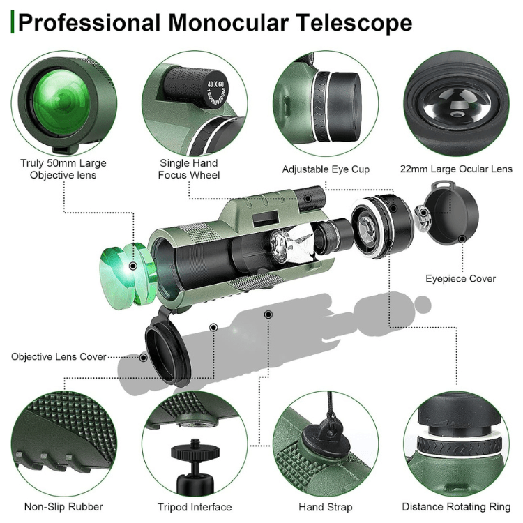 Davy | Compact 600x Ultra-Zoom Monocular | HD Lens, Lightweight & Perfect for Hiking, Birdwatching, and Sports Events