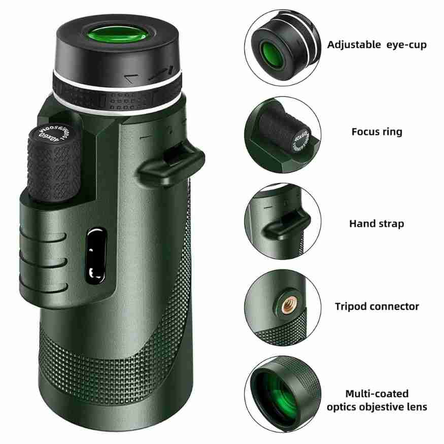Davy | Compact 600x Ultra-Zoom Monocular | HD Lens, Lightweight & Perfect for Hiking, Birdwatching, and Sports Events