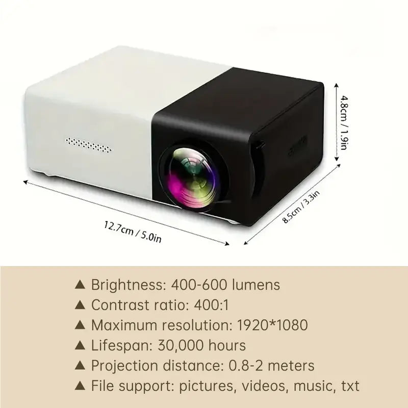 Davy | Compact LED Mini Projector with Built-in Speakers
