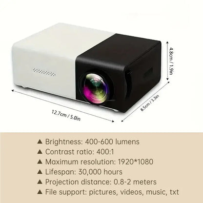 Davy | Compact LED Mini Projector with Built-in Speakers