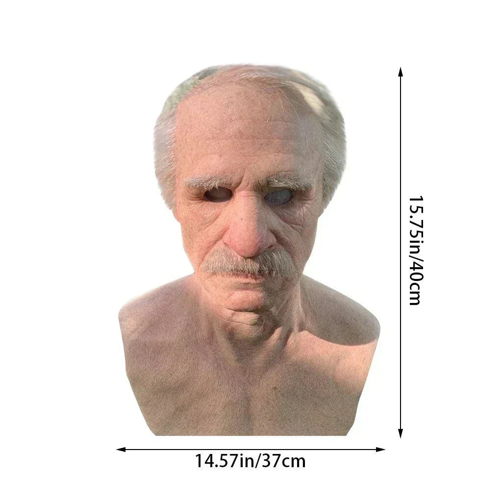 Davy | Creepy Old Man Mask – Realistic Latex Halloween Mask for Adults