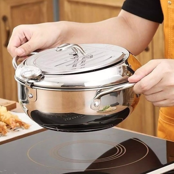 Davy | Stainless Steel Fryer with Thermometer & Basket