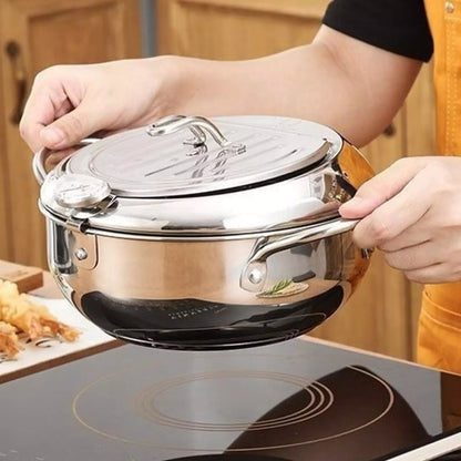 Davy | Stainless Steel Fryer with Thermometer & Basket