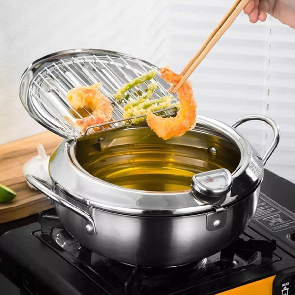Davy | Stainless Steel Fryer with Thermometer & Basket