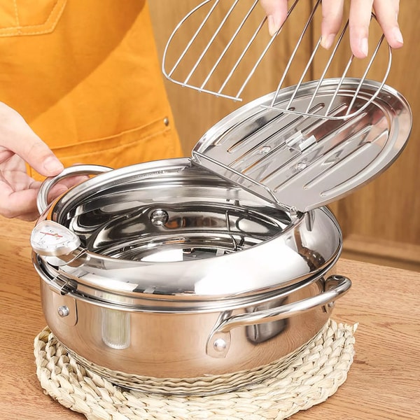 Davy | Stainless Steel Fryer with Thermometer & Basket