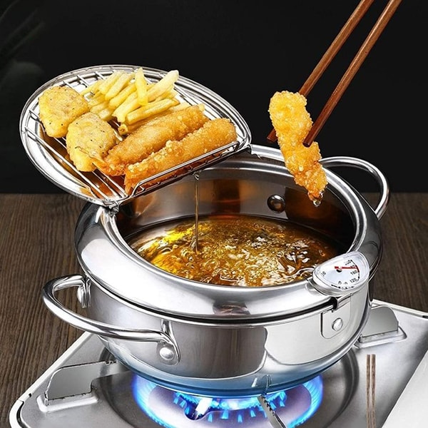 Davy | Stainless Steel Fryer with Thermometer & Basket