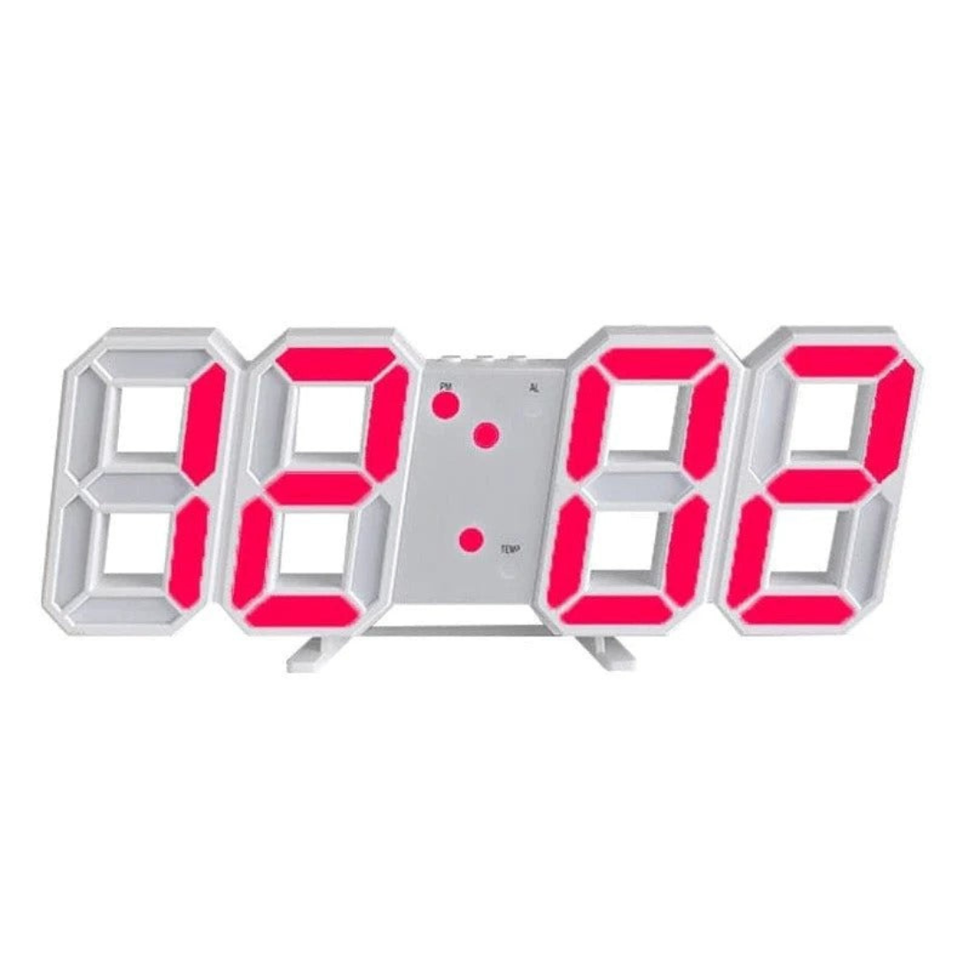 Davy | Modern 3D LED Wall Clock with Digital Time Display