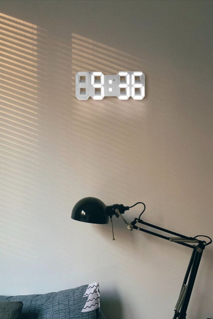Davy | Digital 3D LED Wall Clock – Modern Design with Dimming Function and Optimal Visibility