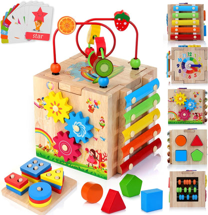 Davy | Montessori Activity Cube - 8 Learning Games for Toddlers 18+ Months