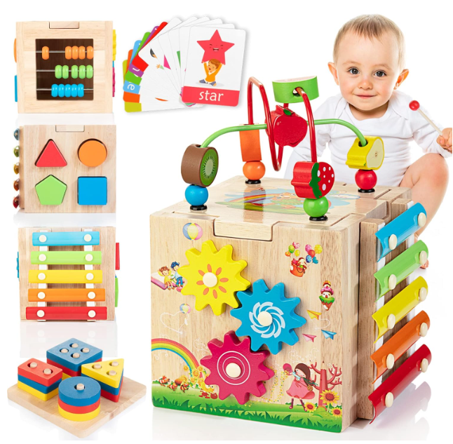 Davy | Montessori Activity Cube - 8 Learning Games for Toddlers 18+ Months