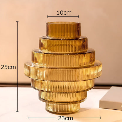 Davy | Amber Glass Art Vase - Modern Statement Decor for Sophisticated Homes