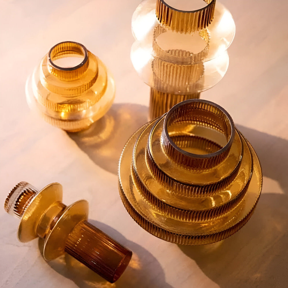 Davy | Amber Glass Art Vase - Modern Statement Decor for Sophisticated Homes