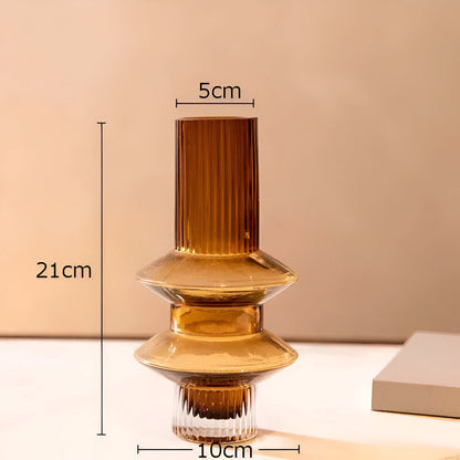 Davy | Amber Glass Art Vase - Modern Statement Decor for Sophisticated Homes