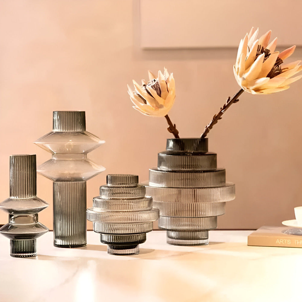 Davy | Amber Glass Art Vase - Modern Statement Decor for Sophisticated Homes