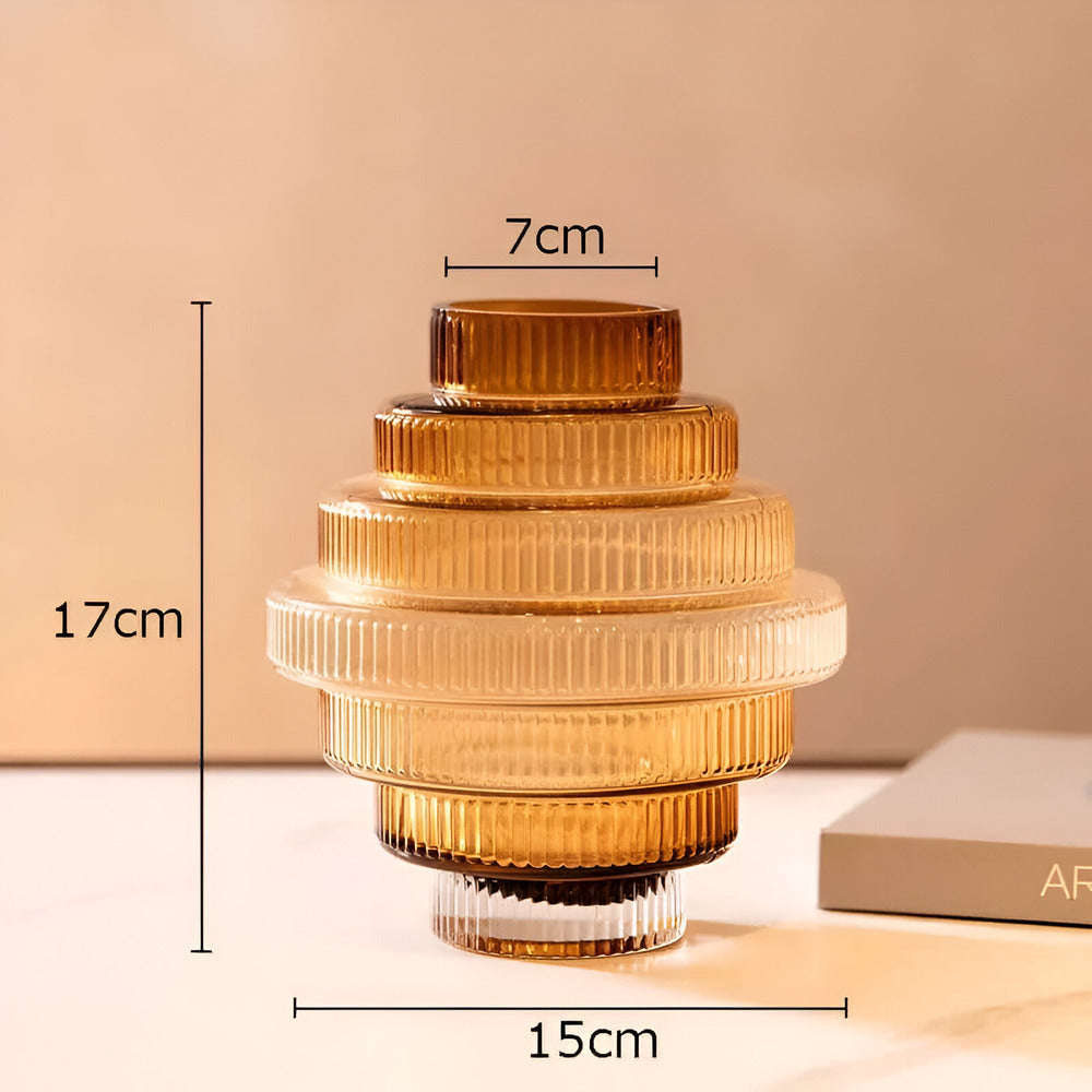 Davy | Amber Glass Art Vase - Modern Statement Decor for Sophisticated Homes
