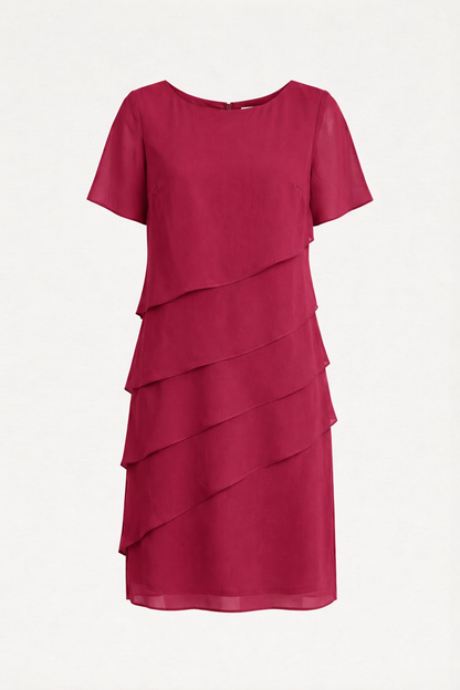 Layered Chiffon Midi Dress
