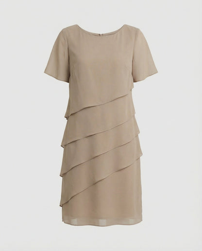 Layered Chiffon Midi Dress