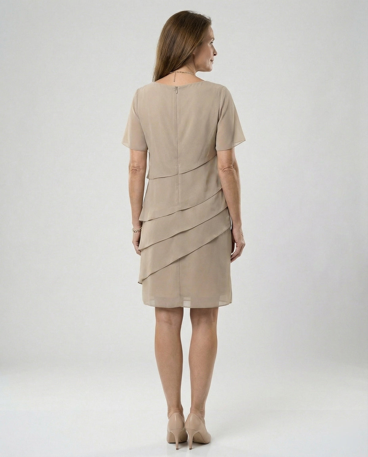Layered Chiffon Midi Dress