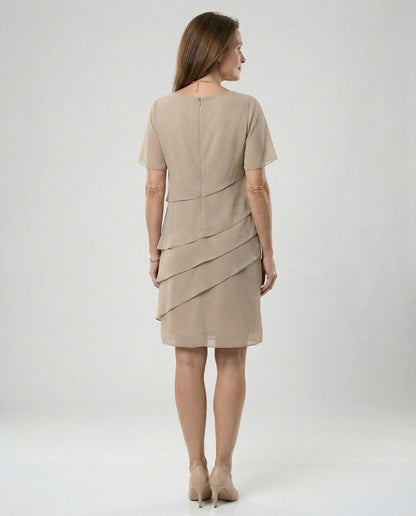 Layered Chiffon Midi Dress