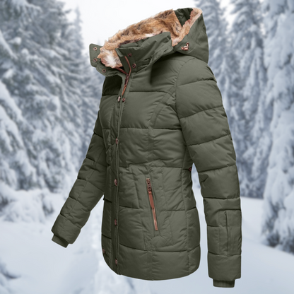 Women's Cozy Fur Hooded Winter Jacket
