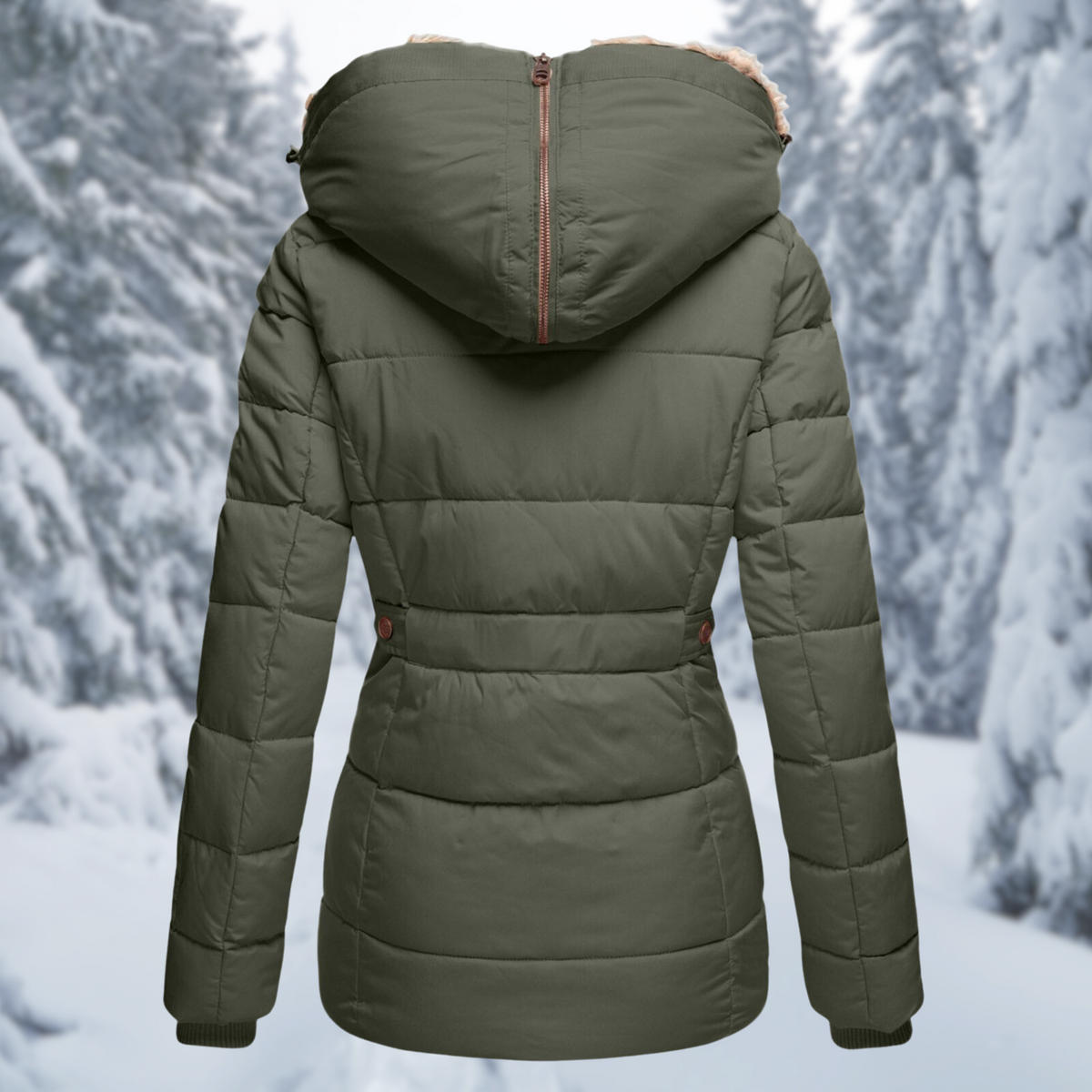 Women's Cozy Fur Hooded Winter Jacket