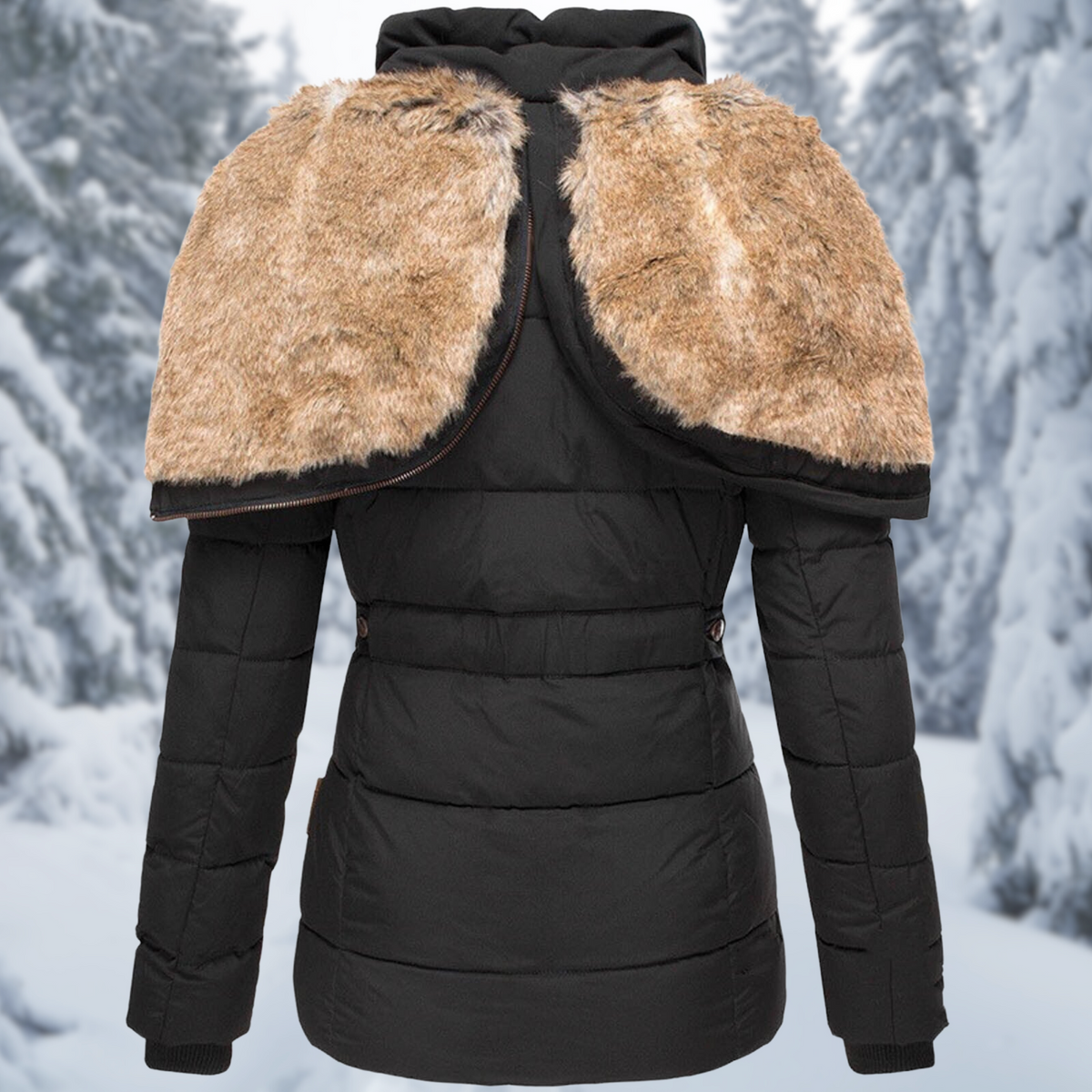 Women's Cozy Fur Hooded Winter Jacket