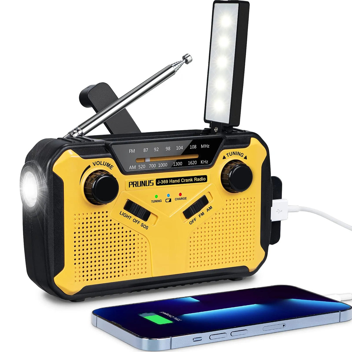 Davy | Hand-Crank Solar Radio with Power Bank & LED Light