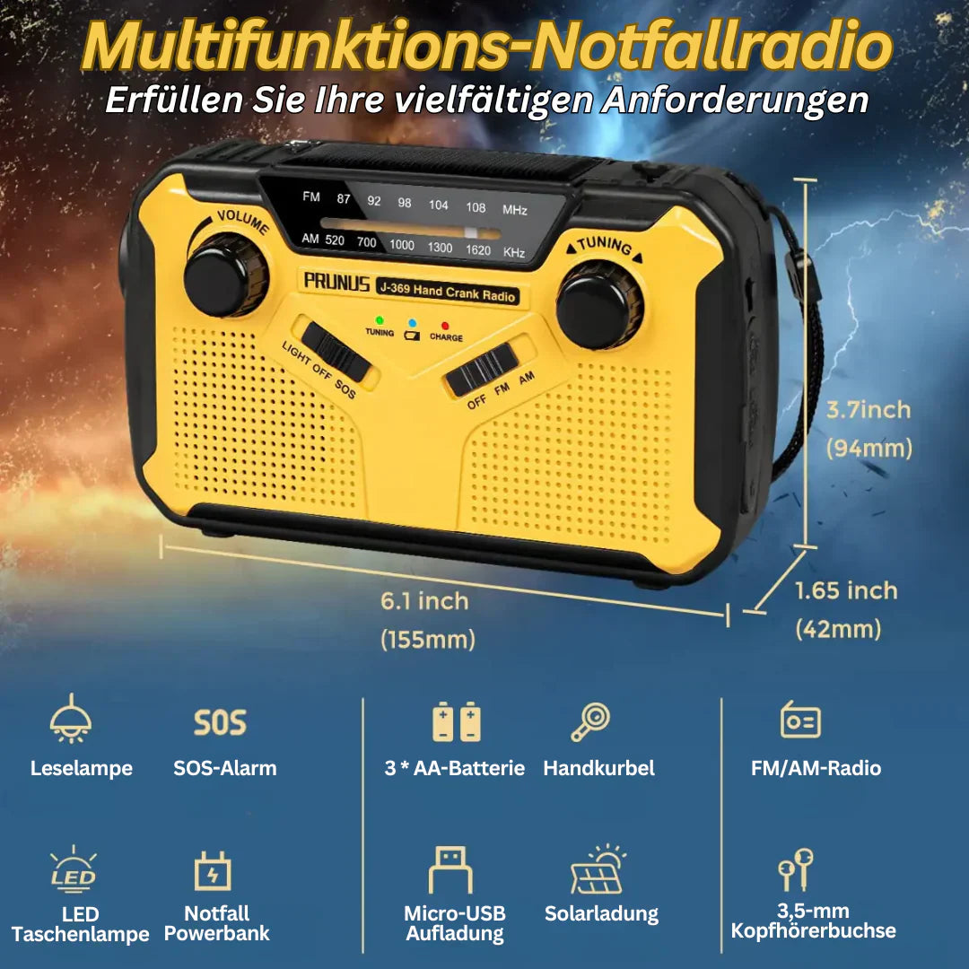 Davy | Hand-Crank Solar Radio with Power Bank & LED Light