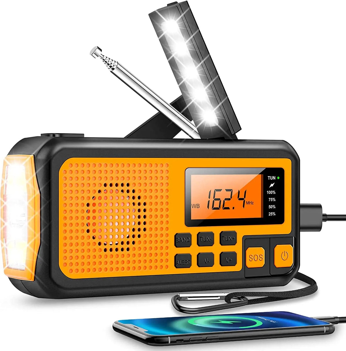 Davy | Hand-Crank Solar Radio with Power Bank & LED Light