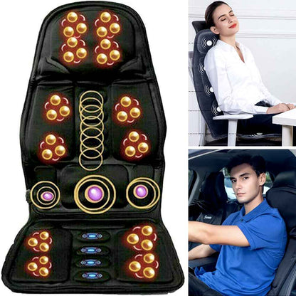 Davy | Ergonomic Massage Seat Cushion | Shiatsu & Vibration Massage for Neck, Back & Thighs | Optional Heat Function | Includes Car Adapter & Remote Control