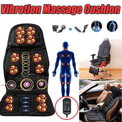 Davy | Ergonomic Massage Seat Cushion | Shiatsu & Vibration Massage for Neck, Back & Thighs | Optional Heat Function | Includes Car Adapter & Remote Control