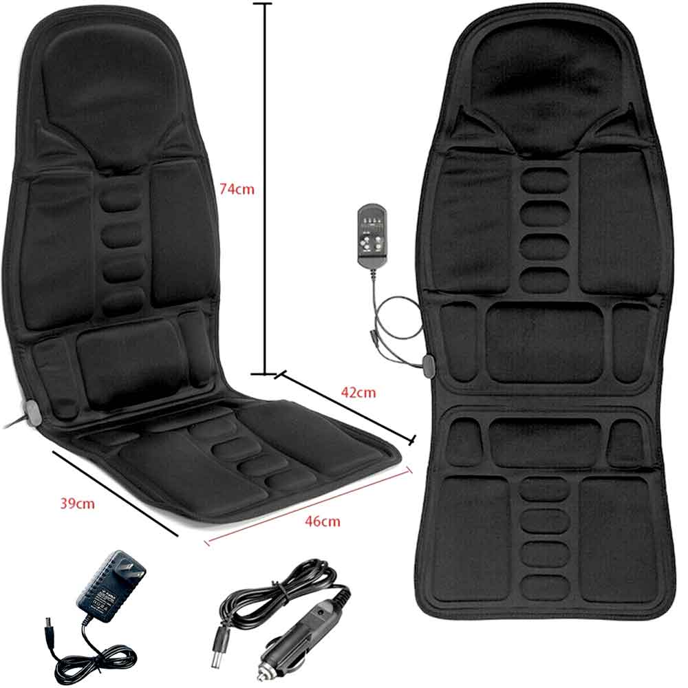 Davy | Ergonomic Massage Seat Cushion | Shiatsu & Vibration Massage for Neck, Back & Thighs | Optional Heat Function | Includes Car Adapter & Remote Control
