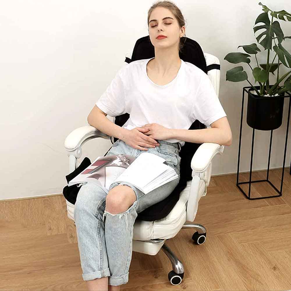 Davy | Ergonomic Massage Seat Cushion | Shiatsu & Vibration Massage for Neck, Back & Thighs | Optional Heat Function | Includes Car Adapter & Remote Control