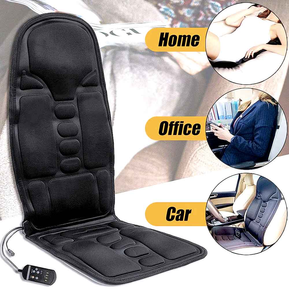 Davy | Ergonomic Massage Seat Cushion | Shiatsu & Vibration Massage for Neck, Back & Thighs | Optional Heat Function | Includes Car Adapter & Remote Control