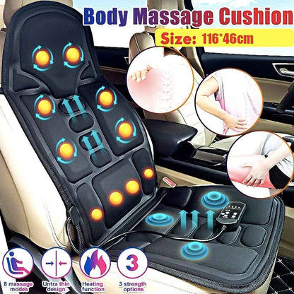 Davy | Ergonomic Massage Seat Cushion | Shiatsu & Vibration Massage for Neck, Back & Thighs | Optional Heat Function | Includes Car Adapter & Remote Control