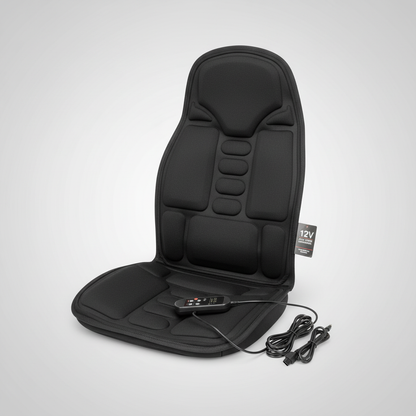 Davy | Ergonomic Massage Seat Cushion | Shiatsu & Vibration Massage for Neck, Back & Thighs | Optional Heat Function | Includes Car Adapter & Remote Control