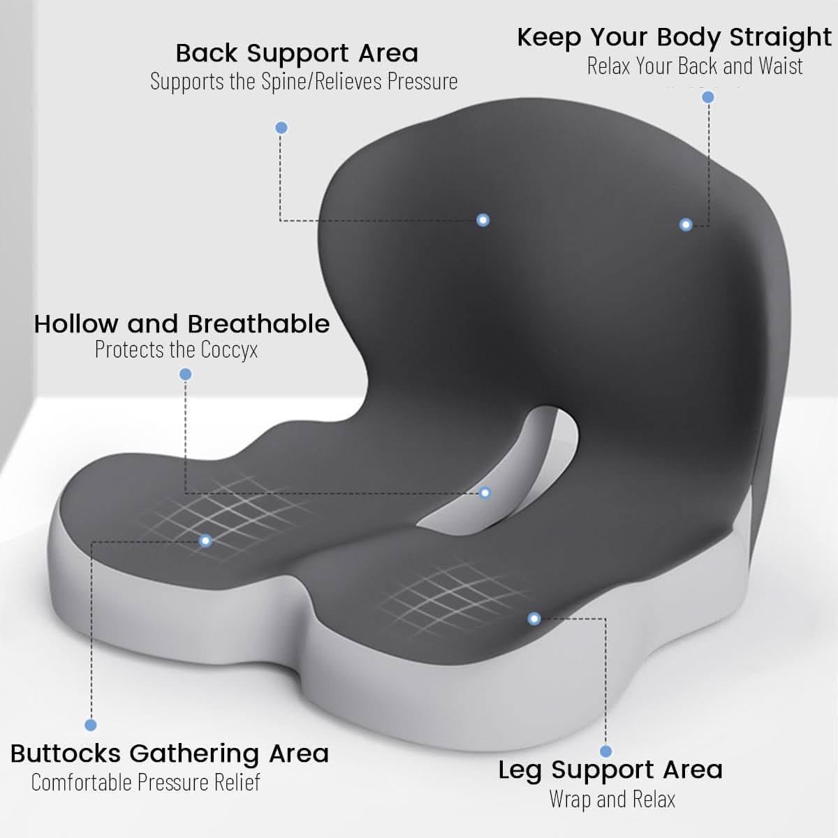 Davy | Ergonomic Seat Cushion with Lumbar Support