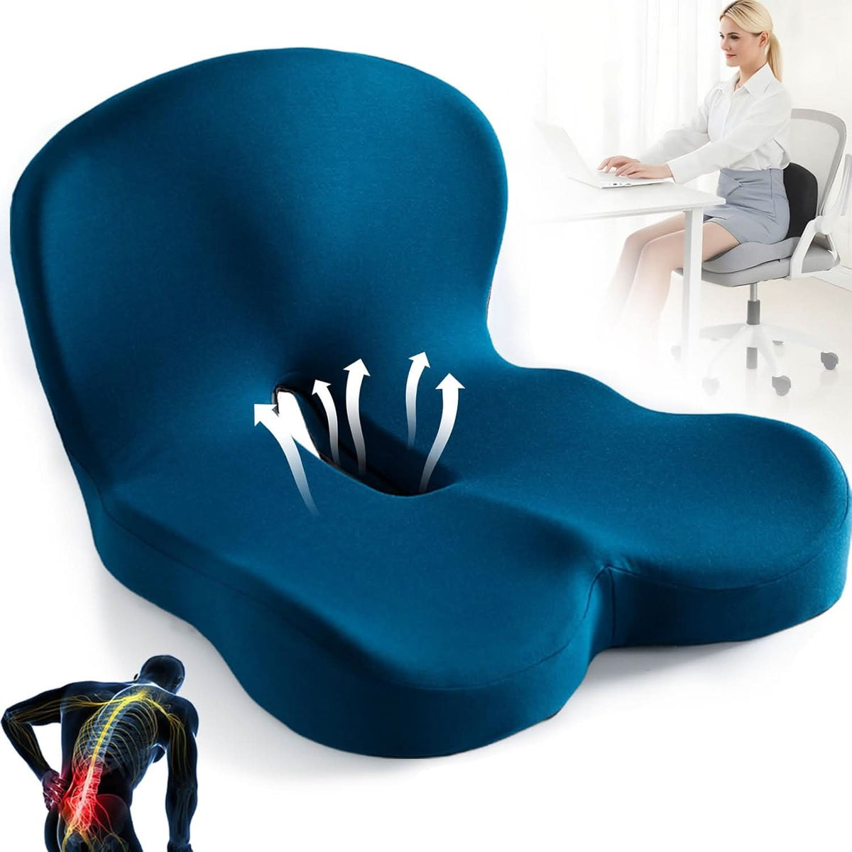 Davy | Ergonomic Seat Cushion with Lumbar Support